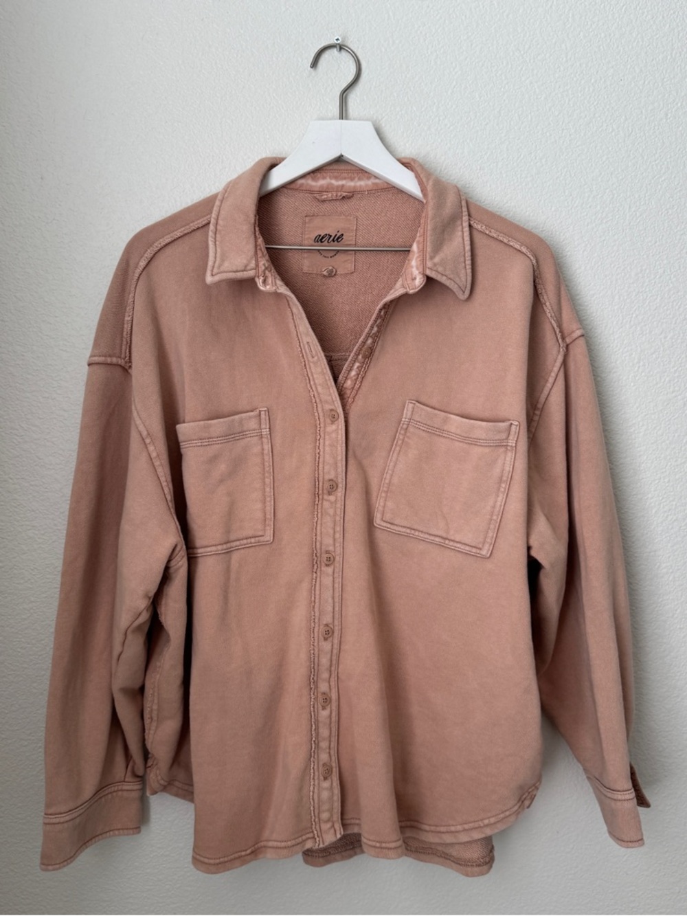 Aerie• Terry cloth oversized button down tee